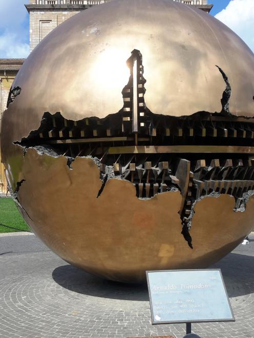 Art on a boulevard inside the Vatican. PHOTO:  TONY NIELSEN


