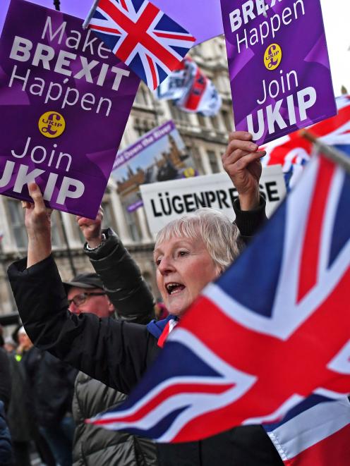Pro-Brexit supporters also demonstrated in central London. Photo: Reuters