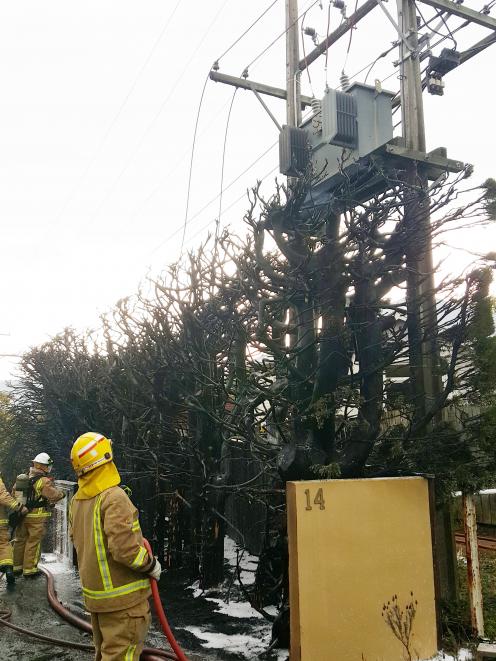 The transformer where a fire apparently started at the weekend.