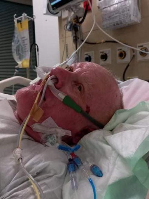 Kevin Burney in Middlemore Hospital. Photo: Facebook / Marcus Richard Burney