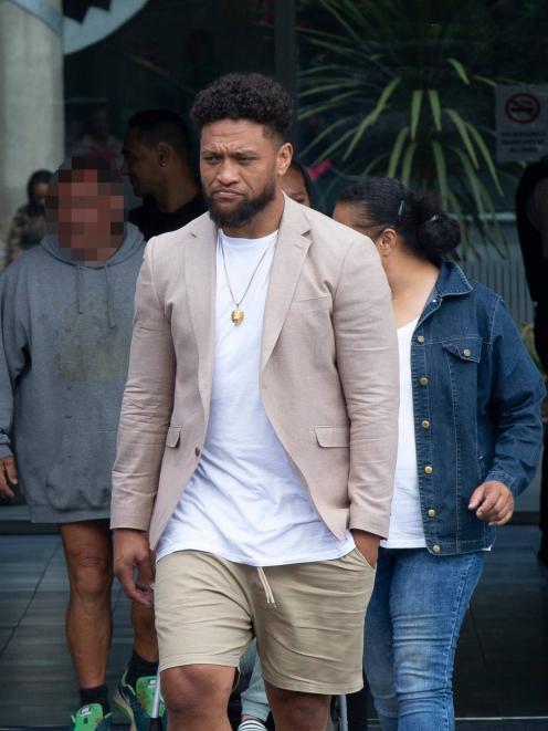 Manu Vatuvei outside the Manukau District Court after an appearance for charges of importing and...