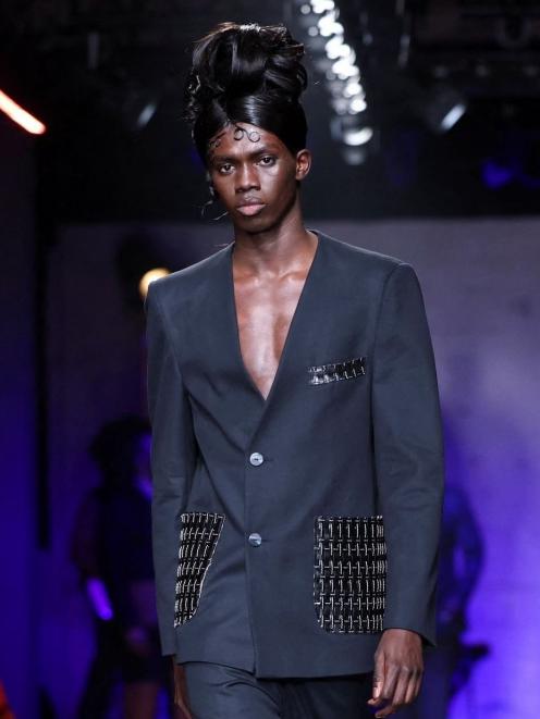 Suits also featured in the Labrum catwalk show at London Fashion Week. Photo: Reuters 