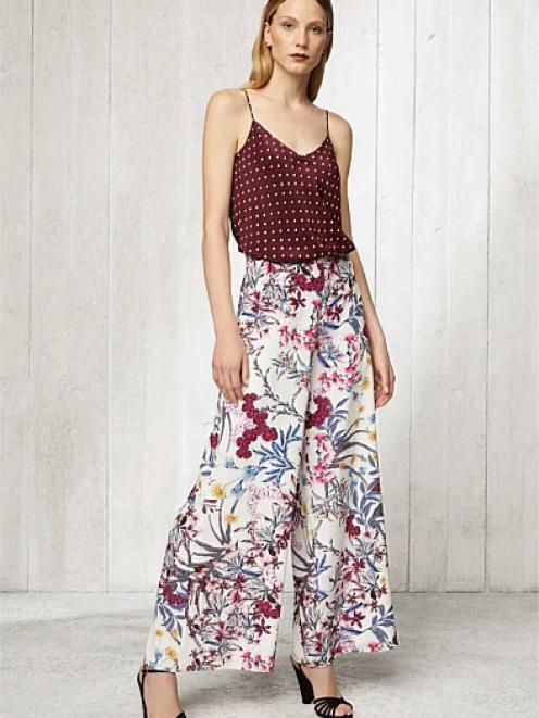 Witchery Fleur Silk Cami with Ren Wide Leg Pant 