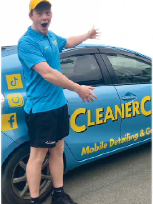 Oakley Inkersell quit university to start his own car cleaning company, which he promotes on...