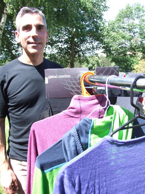 Global Merino chief executive Jose Fernandez with a range of product. Photo: Sally Rae.