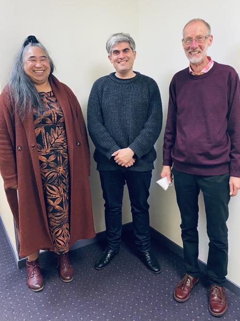 Candidates endorsed by the Green Party are (from left) Marie Laufiso, Aaron Hawkins and Alan...
