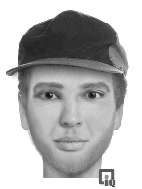 A police sketch of the man who allegedly attacked a 25-year-old woman in Dunedin on Saturday night.