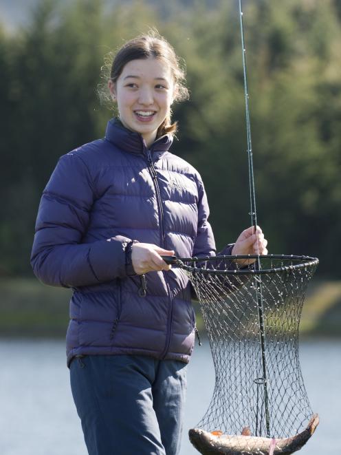 Lisa Lokman (14), of Dunedin, managed to hook her first fish at the Southern Reservoir, after...