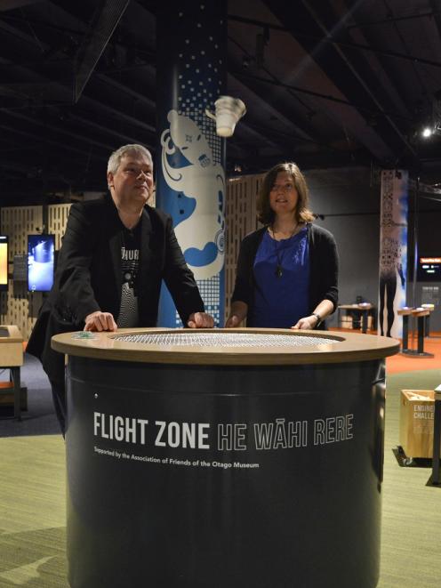 Otago Museum Director Ian Griffin and Friends of the Otago Museum President Anne Ford trialling...