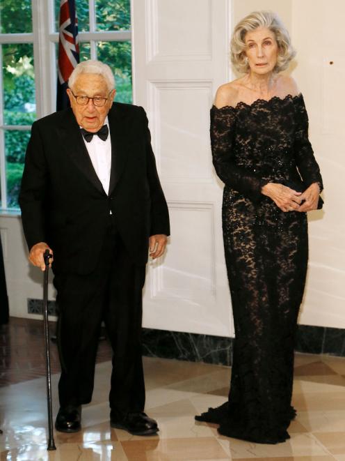 Henry Kissinger with second wife Nancy in 2019. Photo: Getty Imgages 
