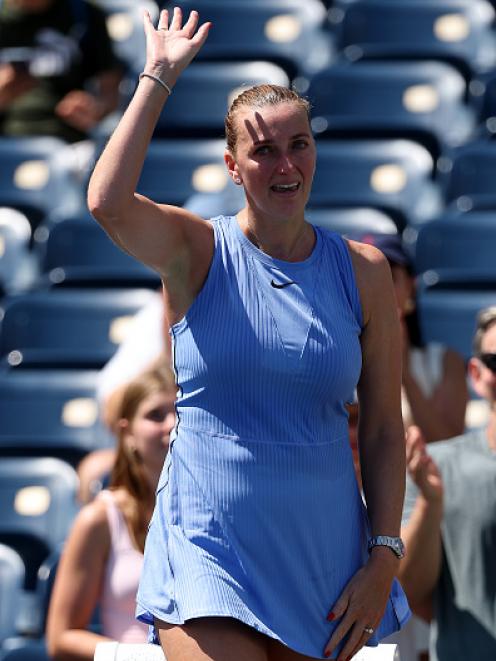 Petra Kvitova acknowledges the crowd as she calls time on her professional career. Photo: Getty...