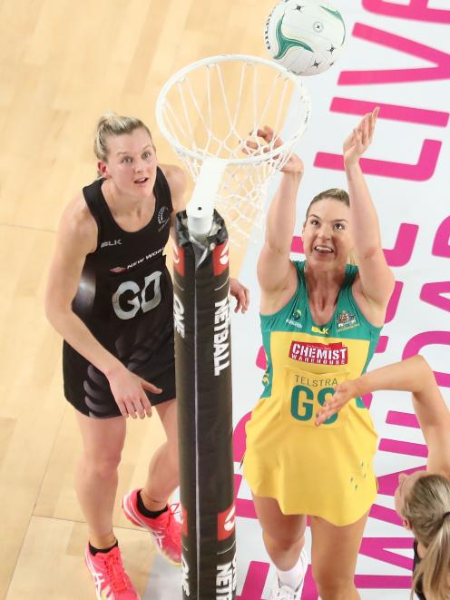 Caitlin Bassett shot all Australia's goals in the second half on Sunday. Photo: Getty Images