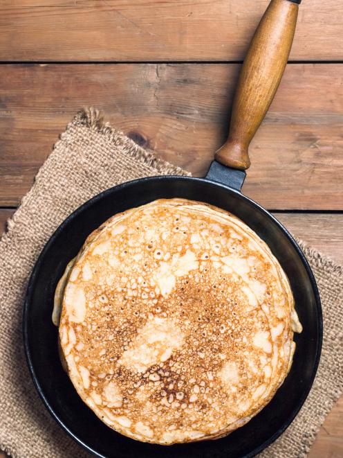 pancakes in pan