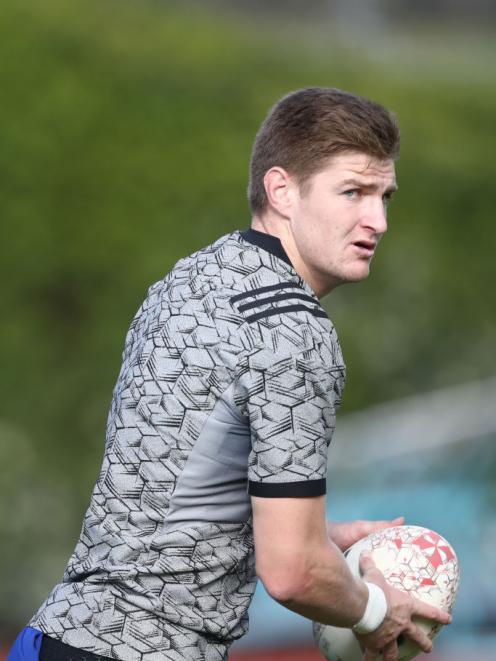 Jordie Barrett in action at an All Blacks training session at Mt Smart in Auckland this week....