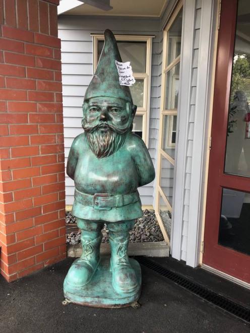 The gnome was recovered this morning after it was left at the Glen Eden Salvation Army. Photo...