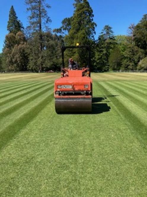 Volunteers keep the Cheviot cricket ground in top shape. Photo: Supplied by Stu Dickson