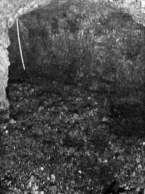 A view inside an abandoned coal mine tunnel beneath Fairfield, taken by Transit NZ (now NZTA) in...