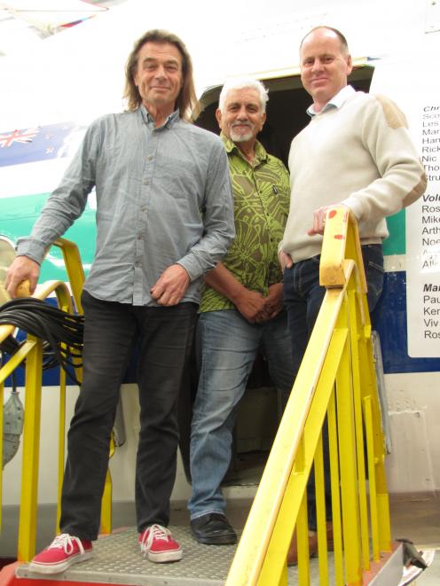 Radio New Zealand National presenter Paul Brennan (left), social media organiser Darren Hunter...