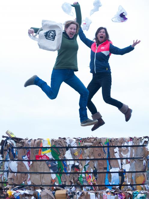 Plastic bag free campaigners Sophie Ward and Gina Dempster jump for joy over the Government’s...