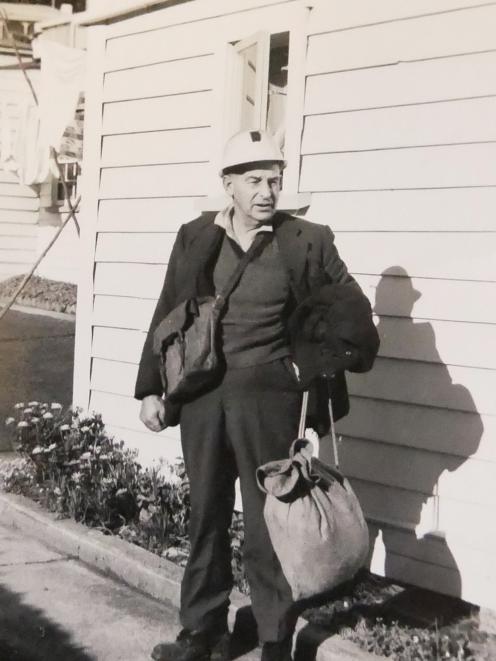 Lockington Mine deputy, Wattie (Walter) Kempton, Joyce Beck's father, ready for a shift down the...