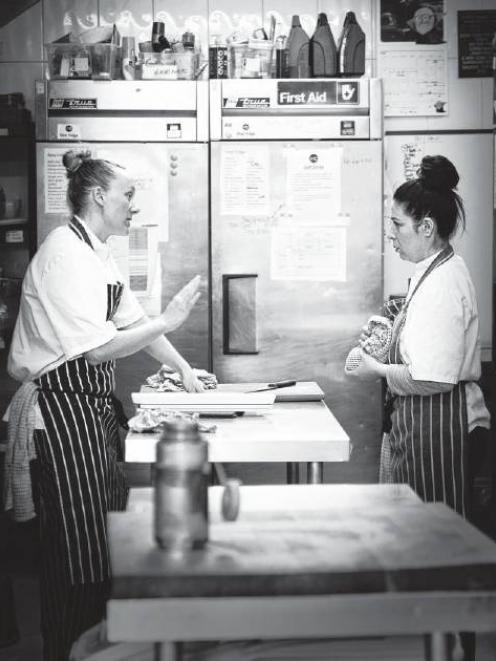 Kirsten Gilmour at work in the kitchen at Mountain Cafe in Aviemore Scotland. 