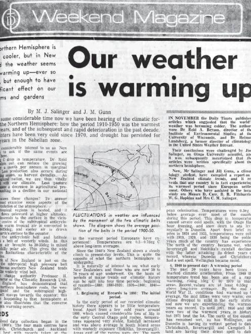 Jim Sallinger and Jill Gunn's Otago DailyTimes story from 1975.