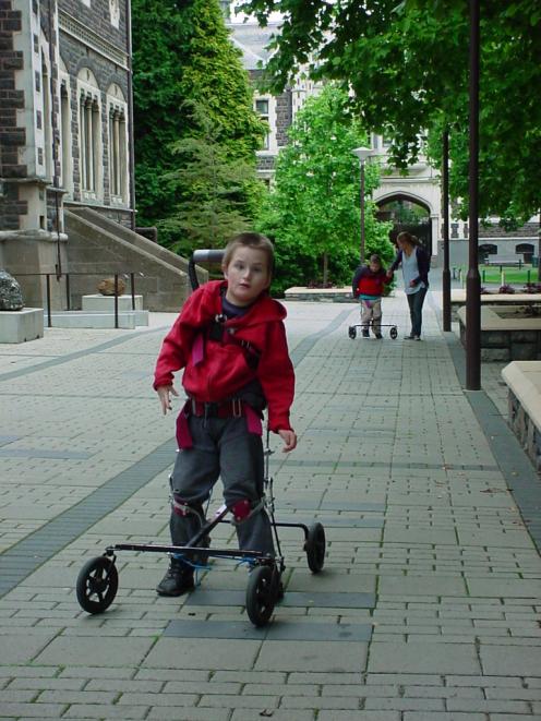 Callum and Tim Flett getting out and about in their Hart Walkers.