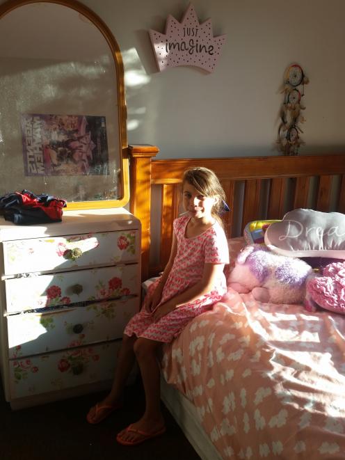 Ariah in her bedroom before it received a makeover by Make-A-Wish. PHOTO: SUPPLIED