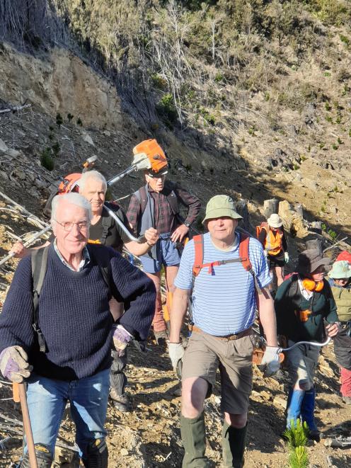 Green Hut Track Group members (from left) Mike Neil, Peter Benfell, Dick Simmers, Lloyd...