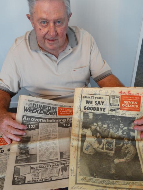 Former chief subeditor of the Star Midweek and Star Weekender Barry Idour holds the final issue...