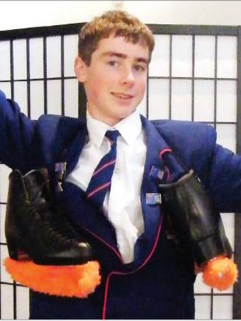 Classic pose: Shane Speden (15), an ice dancer from St Peter’s College, shows the pose he and his...