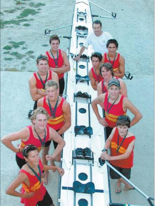 Dunstan High School is hoping to score gold (from front left, clockwise) Matt Anderson, Blair van...