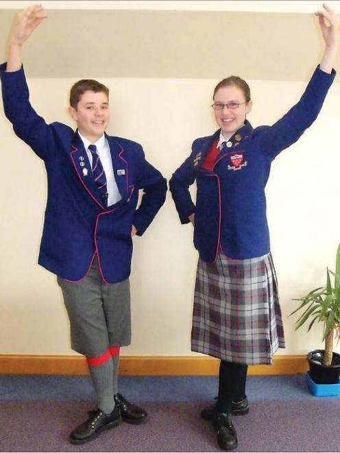 Highland style: Siblings Leighton (15) and Nadine Terry (17), of Gore, show the flair and style...