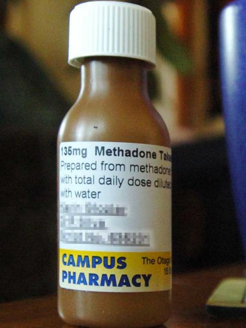 Methadone dispensed to a user by a pharmacy. Photo: ODT files.