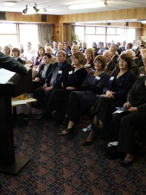 National leader John Key addresses the party's southern region conference in Dunedin last...