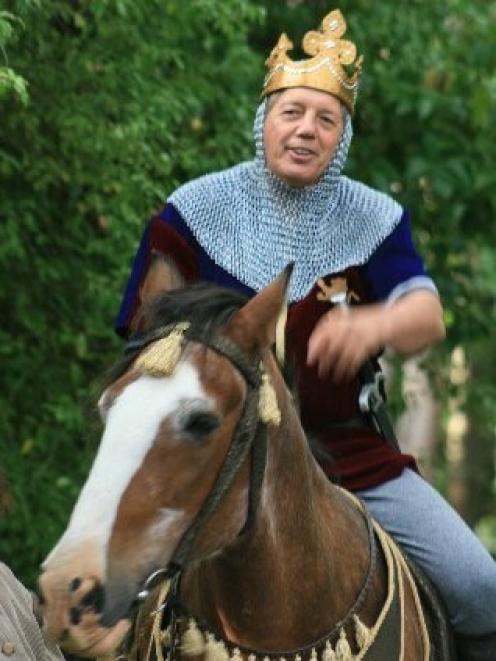 Shadbolt dressed as Henry V for Shakespeare in the Park. Photo by Hamish McNeilly.
