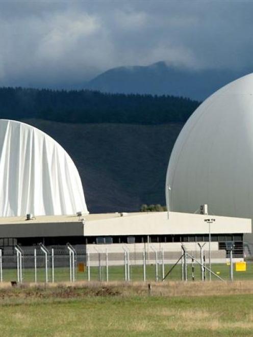 The damaged inflatable cover on the satelite dish at Waihopai Spy Base, after activists delated...