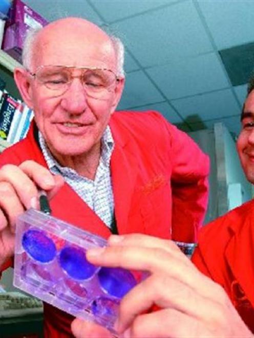 Dr Richard Webby (right) works with his mentor, fellow University of Otago graduate and world...