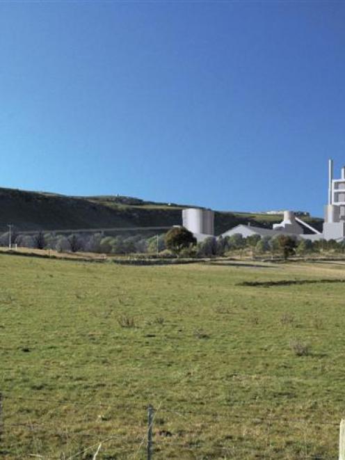 Artist's impression of the proposed Holcim cement factory at Weston.