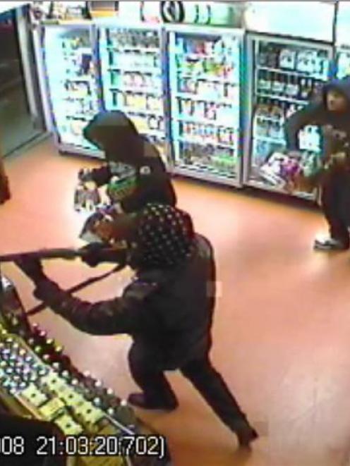 Security camera footage of the armed robbery during which liquor store co-owner Navtej Singh was...