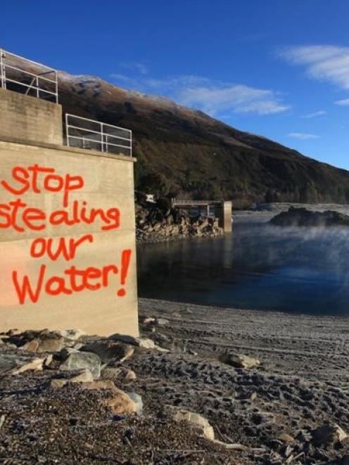 Protesters who oppose the lowering of Lake Hawea by Contact Energy used digital technology to ...