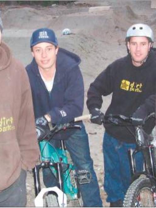 Ready to ride: Wanaka bike track building group Four Four Three (from left) Dan Haydon, brothers...