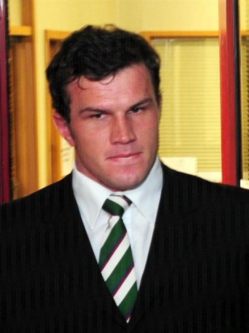 South African hooker Bismarck du Plessis leaves Carisbrook yesterday after a judicial hearing....