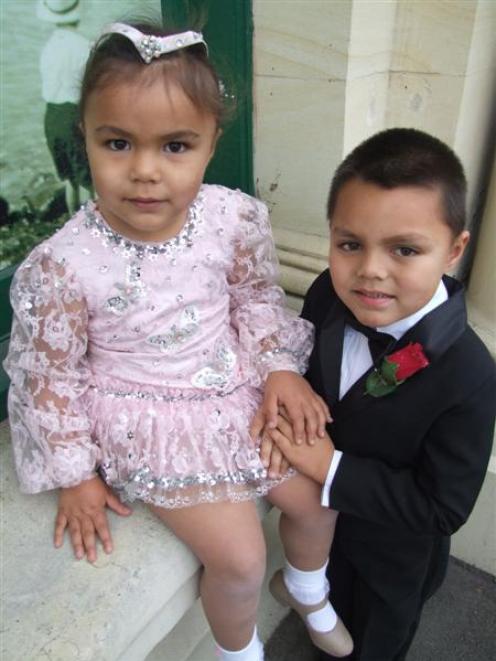 Elenoa (3) and Halalova (5) Asi are looking forward to the tap-dancing competitions this weekend....
