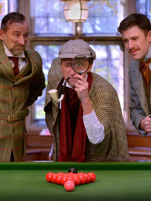 Actors (from left) Patrick Davies (Baskerville), Nick Dunbar (Sherlock Holmes) and Simon Leary ...