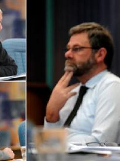 (Clockwise, from top left) Taieri farmers Travis Michelle, Colin Scurr, Ian Bathgate and Simon...
