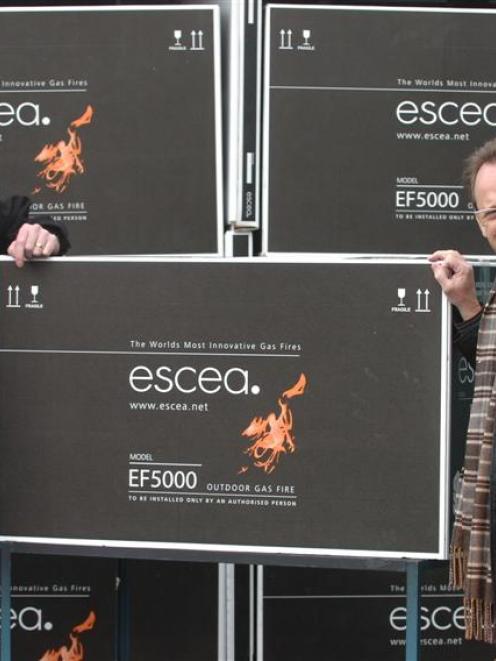 Dunedin gas manufacturer Escea's chief executive, Nigel Bamford (left) and export marketing...