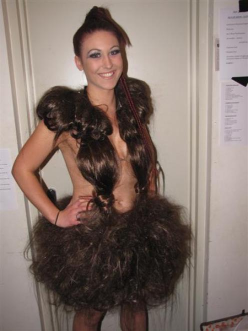 Elizabeth  Wallace-Gibbs in Stacy McTaggart's "From Pony to Show Pony"  creation before the...