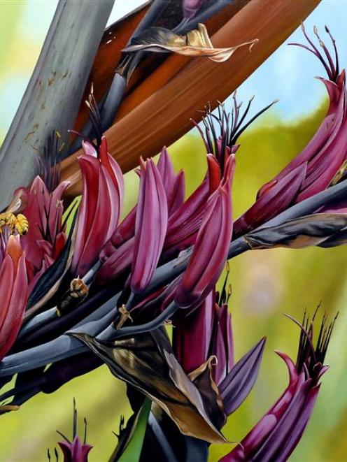 'Flowering harakeke' by Allan Batt