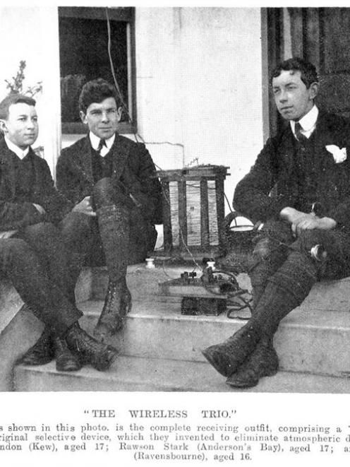 (From left) Cyril Brandon, Rawson Stark and Stanton Hicks with their "receiving outfit",...